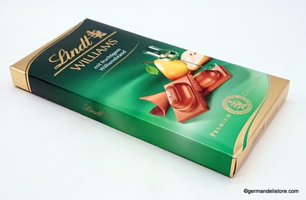 lindt williams, liquor chocolate with williams pear