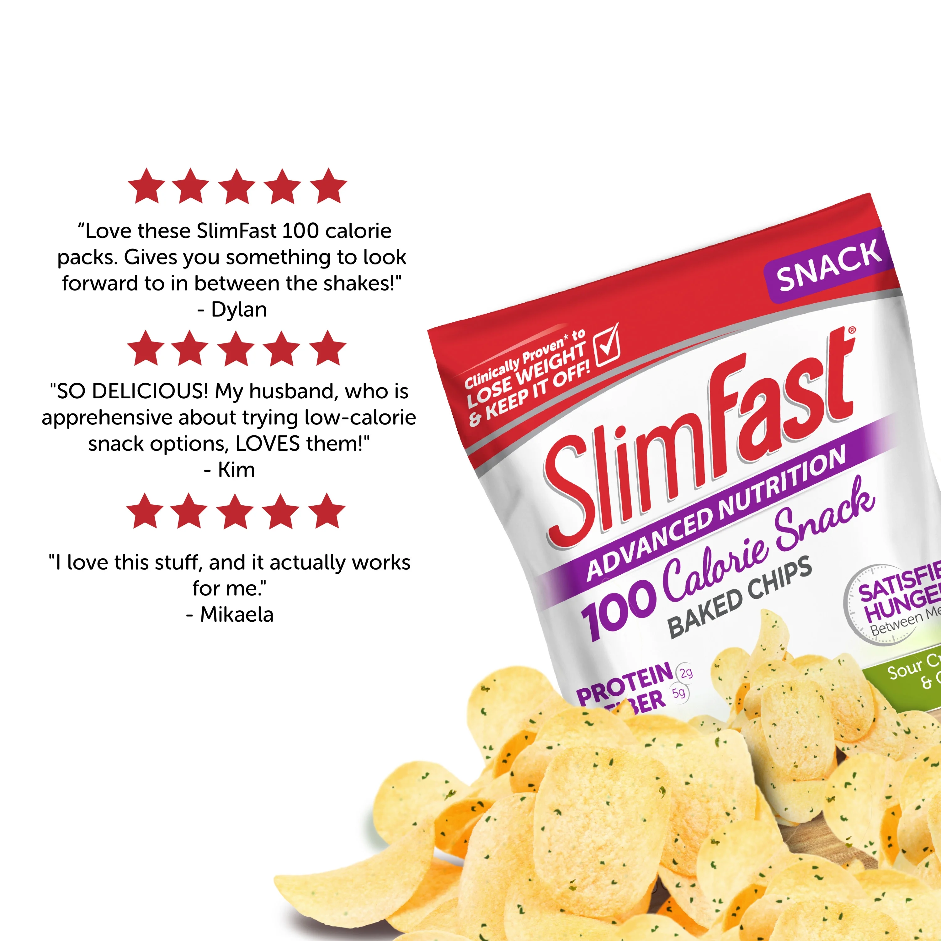 sour cream & onion flavored advanced nutrition baked chips, sour cream & onion