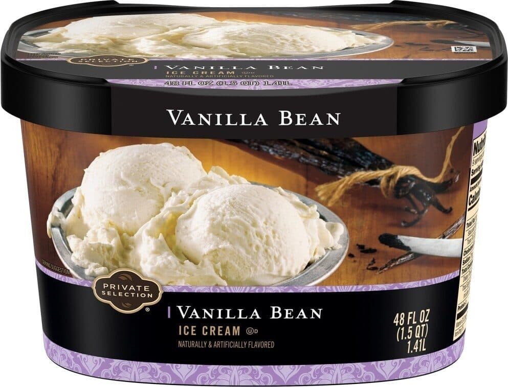 vanilla bean flavored ice cream, vanilla bean