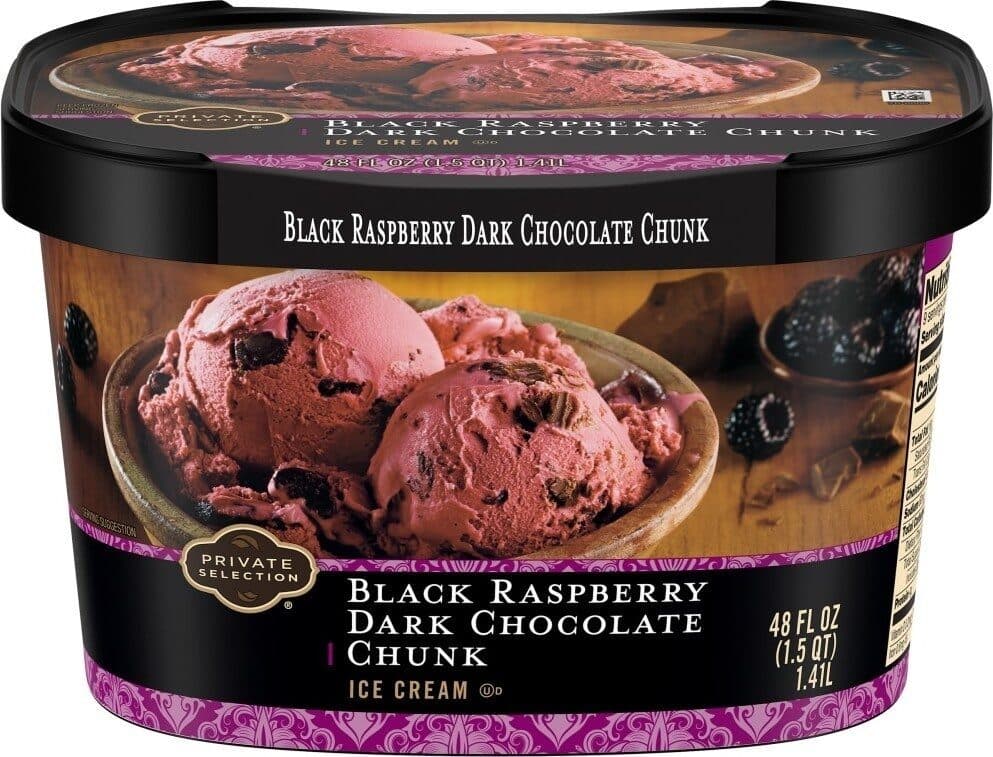 black raspberry dark chocolate chunk ice cream, black raspberry dark chocolate chunk