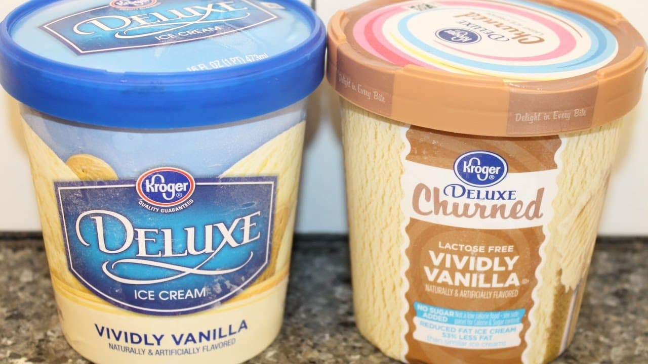Deluxe churned vividly vanilla ice cream