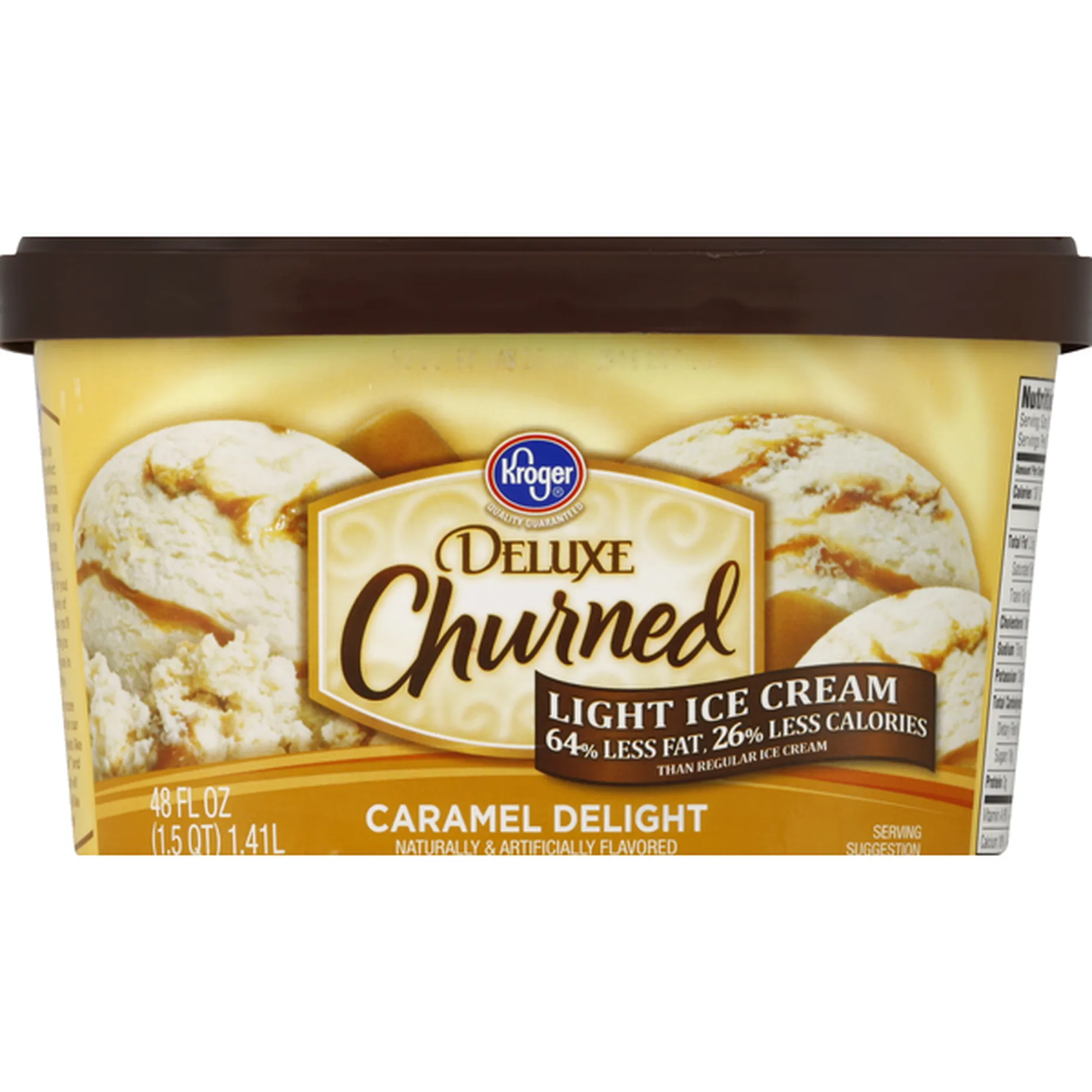 caramel delight deluxe churned light ice cream, caramel delight
