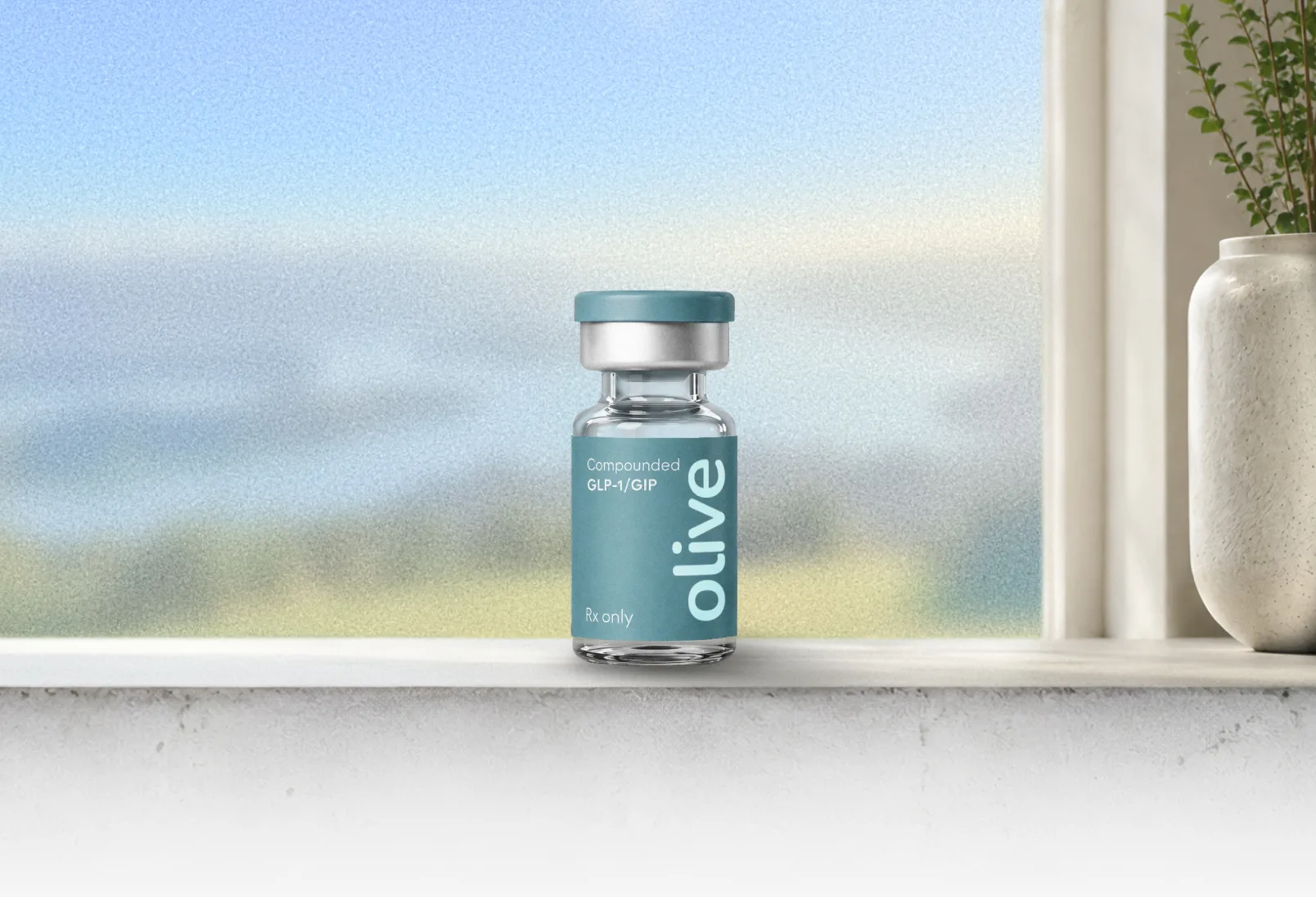 A medication vial on a sunlit windowsill