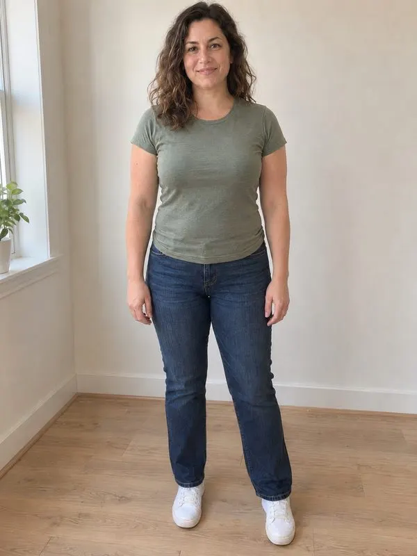 The same AI-generated example woman at 162 lb