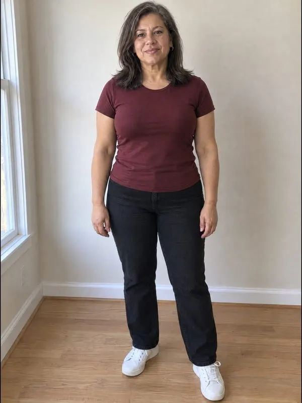 The same AI-generated example woman at 190 lb